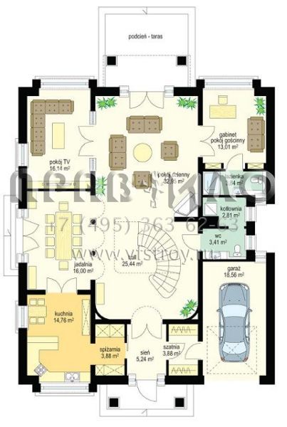 Проект элегантного дома в классическом стиле S8-455-1 (Элегантный)