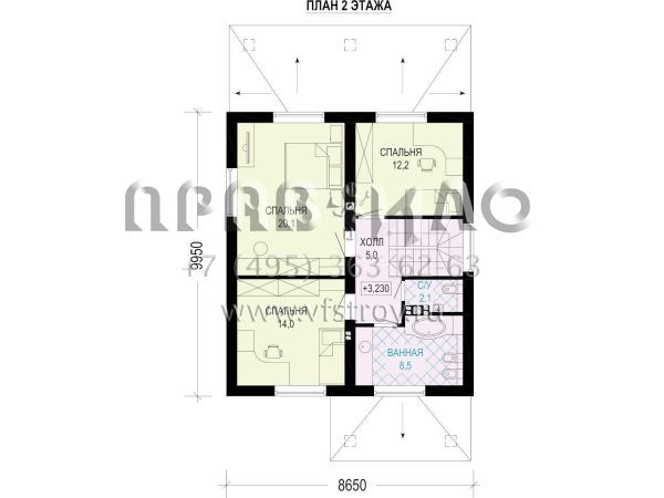 Двухэтажный загородный дом с террасой S7-134 (3-46.1)