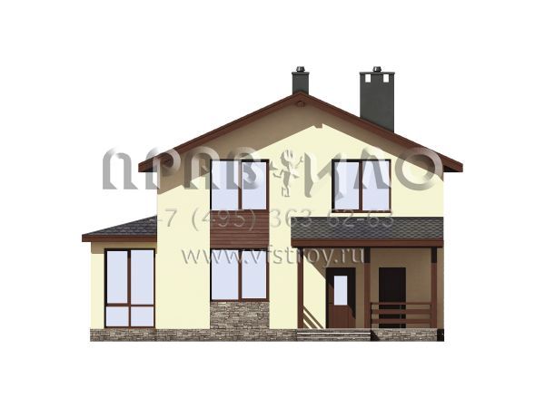 Двухэтажный газобетонный дом с эркером S7-170 (3-62)