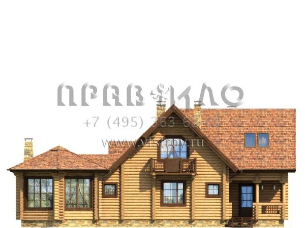 Проект деревянного дома с шестигранной верандой S7-180(1-20)