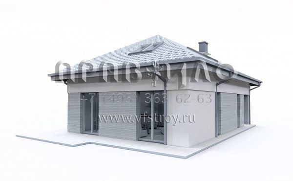 Проект одноэтажного дома с мансардой, террасой и гаражом на один автомобиль S3-166-13 (z476)