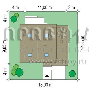 Проект экономичного коттеджа с гаражом S8-145 (Д03 с гаражом)