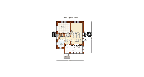 Дом с мансардным этажом по проекту F-109-1P