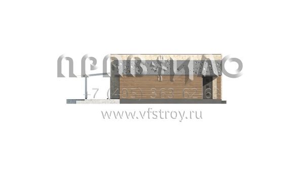 Проект загородного дома из керамических блоков, кирпича или газобетона с плоской кровлей S3-132-1 (Zx115)