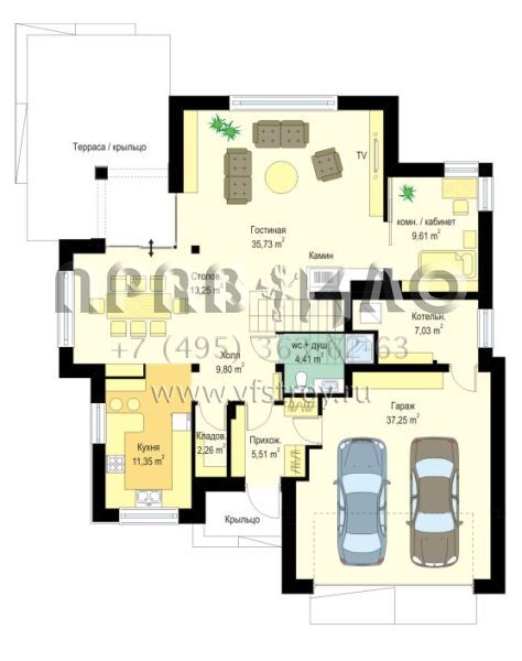 Проект комфортабельного двухэтажного дома S8-293-1 (Опал)