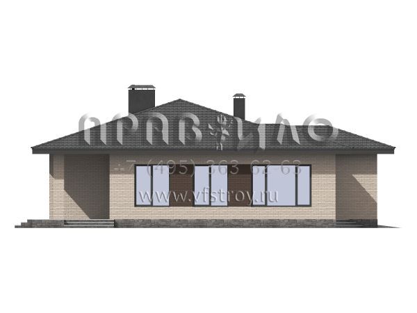 Проект одноэтажного дома с четырьмя спальнями и гаражом S7-169 (5-06а)