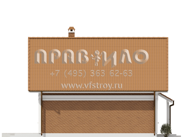 Проект одноэтажного мансардного дома с камином S3-119-2 (Z44)