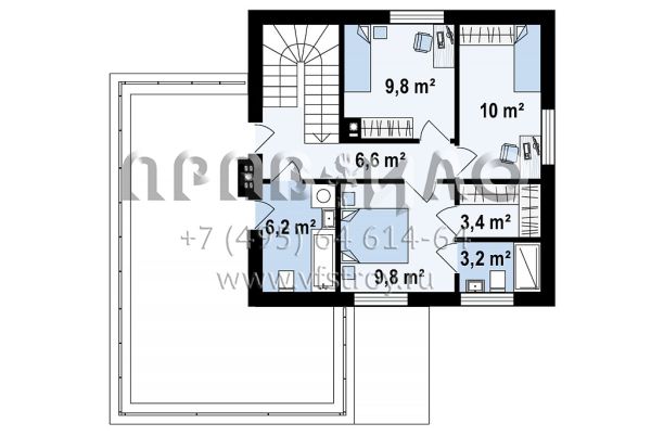 Проект оригинального двухэтажного дома в стиле хайтек с террасами на двух уровнях S3-137 (Zx73)