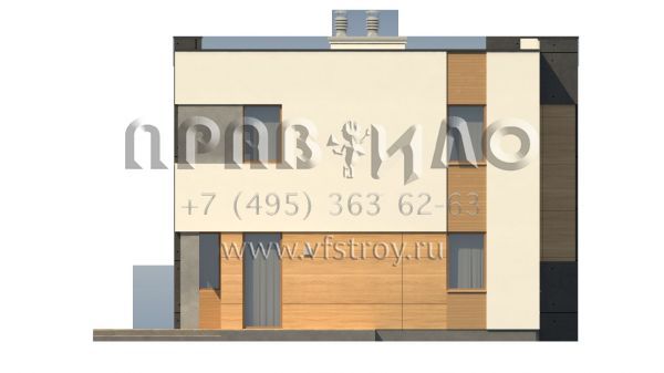 Проект загородного коттеджа с камином в стиле хайтек  S3-147-4 (Zx59)