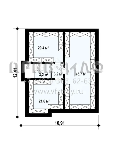 Проект шестикомнатного двухэтажного дома с большой террасой и с подвалом S3-292(Zz2 L bg p)