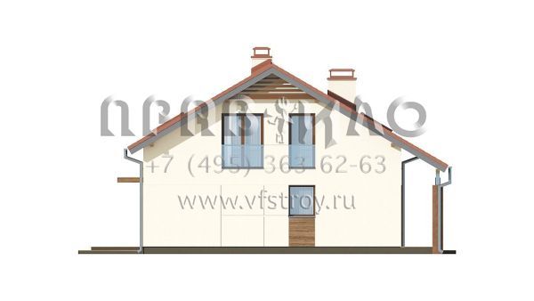 Проект газобетонного дома с жилой мансардой и с террасой s3-191-4 (Z261 v1)