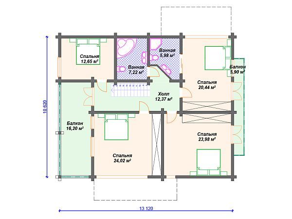 Проект комбинированного дома с мансардой S4-275 (А-015)