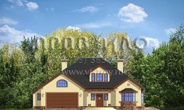 Проект коттеджа с красивыми фасадами S8-291 (Затишье 2)