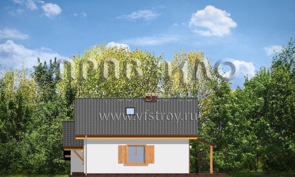 Проект компактного коттеджа с гаражом S8-135 (Блошка с Гаражом)