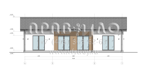 Проект дома из двухслойных ж/б панелей с тремя спальнями SP2-120-1 (1А-120-1СК)