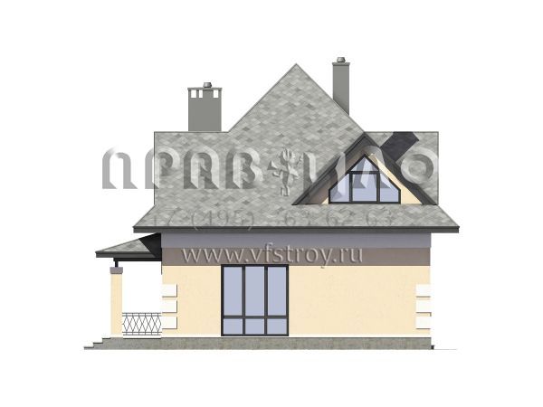 Проект экономичного коттеджа с шатровой крышей S7-126 (3-27d)