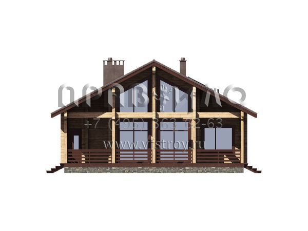 Проект деревянного дома со вторым светом S7-177 (1-58)