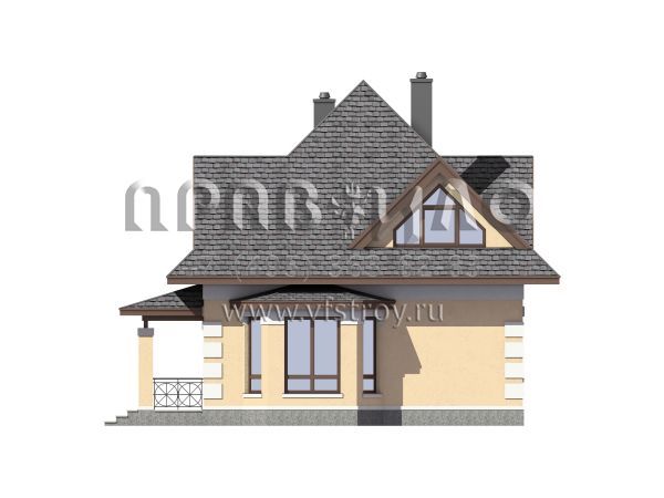 Экономичный загородный дом с навесом для автомобиля S7-116 (3-13c)