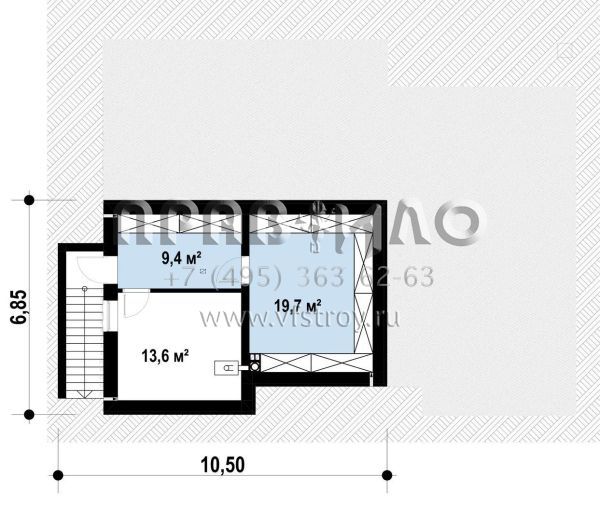 Проект современного одноэтажного дома с четырехскатной крышей S3-183 (Zz10 p)
