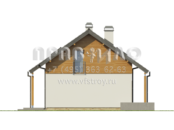 Проект частного двухэтажного дома для узкого участка  S3-112-3 (Z210)