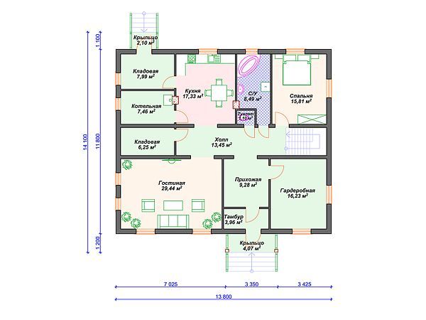 Проект дома с мансардой S4-280 (К-038)