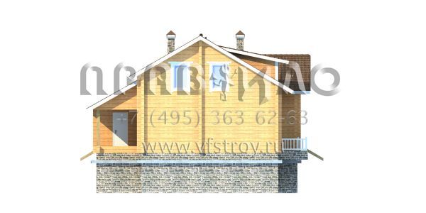 Проект деревянного загородного дома с большим подвалом S7-198 (1-14)