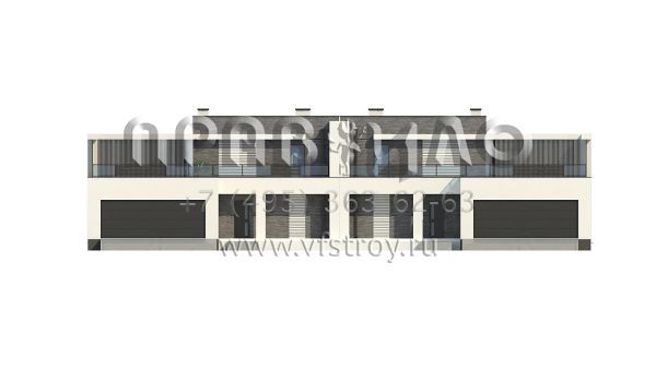 Проект современного загородного дуплекса для семьи S3-192-4 (ZB16)
