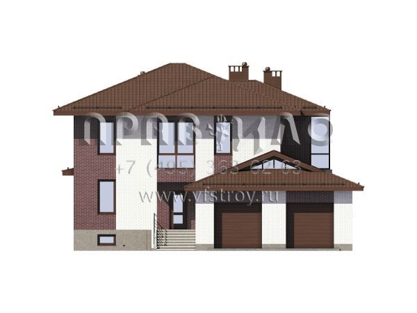 Проект двухэтажного газобетонного дома с подвалом S7-388 (3-45b.1P)