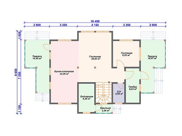Проект каркасного дома с мансардой S4-180 (И-012)