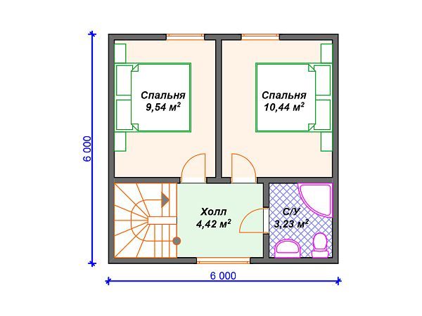 Проект каркасного дома с мансардой S4-59 (И-040)