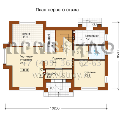 Представленный загородный дом с простой удобной планировкой K-182-1P