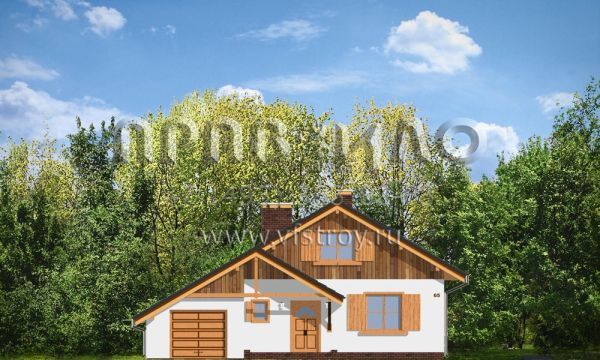 Проект компактного коттеджа с гаражом S8-135 (Блошка с Гаражом)