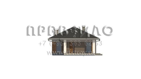 Проект компактного одноэтажного дома с четырьмя комнатами S3-89 (Z366)