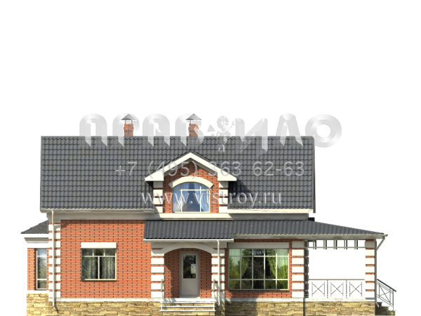 Проект трехэтажного загородного дома из кирпича с сауной S7-223 (2-08)