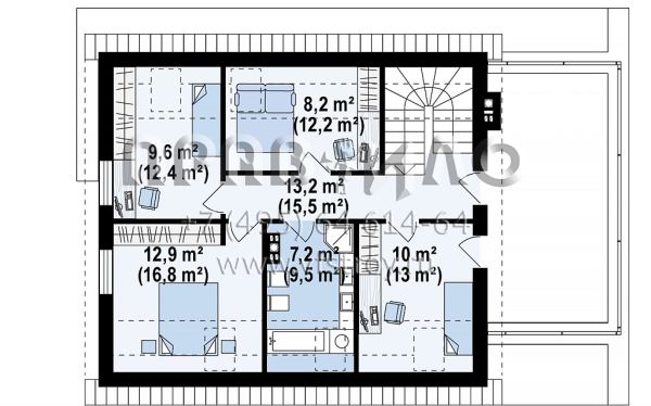 Проект стильного современного одноэтажного дома с гаражом и просторной террасой s3-168-5 (Z347)