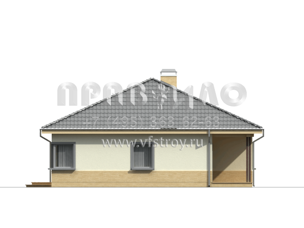 Проект современного квадратного дома с камином в гостиной  S3-111-4 (Z24)