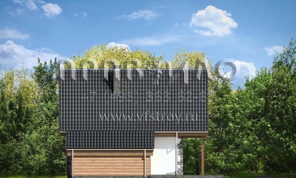 Проект оригинального дома с деревянной отделкой S8-88 (Хатка 2)