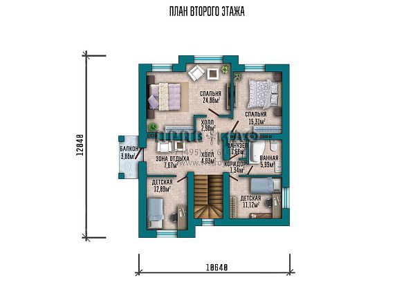 Проект дома с высоким цоколем и классическим экстерьером S2-267 (060-267-1МП)