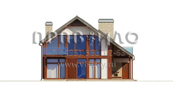 Проект современного коттеджа с гаражом на два автомобиля S3-206-3 (ZX50)
