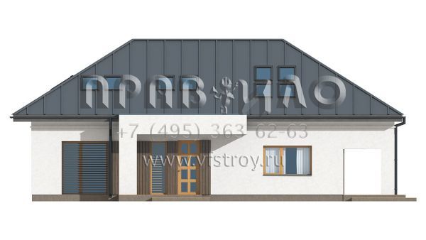 Проект одноэтажного загородного дома с мансардой и большой крытой террасой s3-195-7 (Z85 С)