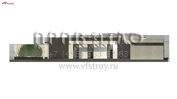 Проект современного одноэтажного дома с навесом для двух автомобилей S3-173-4 (Zx79)