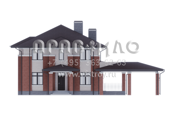 Проект стильного классического двухэтажного загородного дома S-199