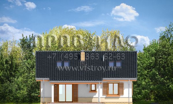 Проект коттеджа с простой архитектурой S8-107-1 (Жабка 3)