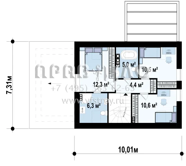 Проект дома с гаражом на одно авто S3-116-3 (Z227)