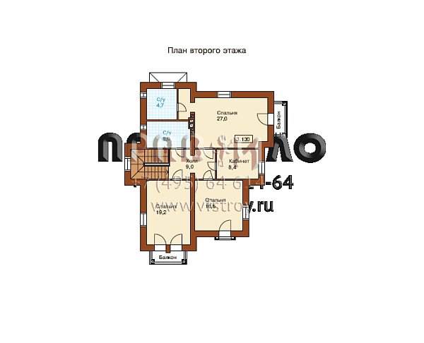 Проект двухэтажного дома из кирпича по проекту I-197-1K