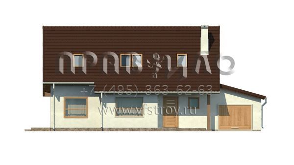 Проект дома из кирпича, керамических блоков или газобетона с пристроенным гаражом S3-165-6 (z79 GP)
