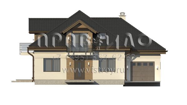 Проект дома с мансардой и тремя балконами S3-230 (Z283)