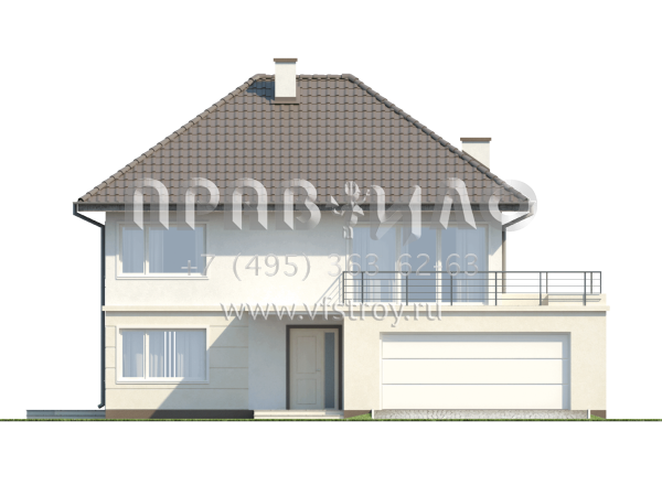 Проект двухэтажного солидного коттеджа с гаражом  S3-231-1 (Zx10)