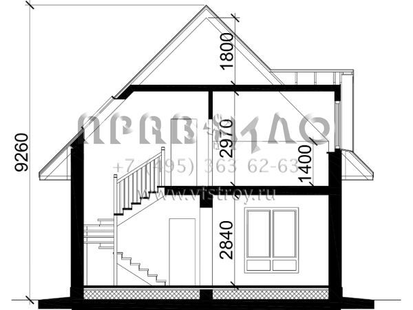 Экономичный дом с террасой и шатровой крышей S7-114 (3-13а2)
