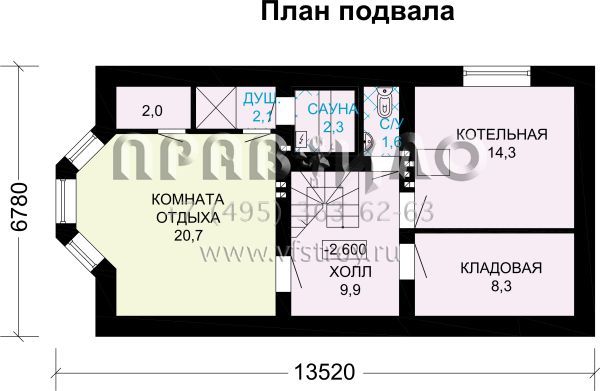 Проект кирпичного загородного дома с мансардой для узкого участка S7-209 (2-13)